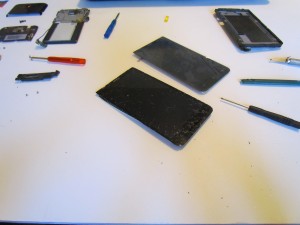 disassembled phone screen