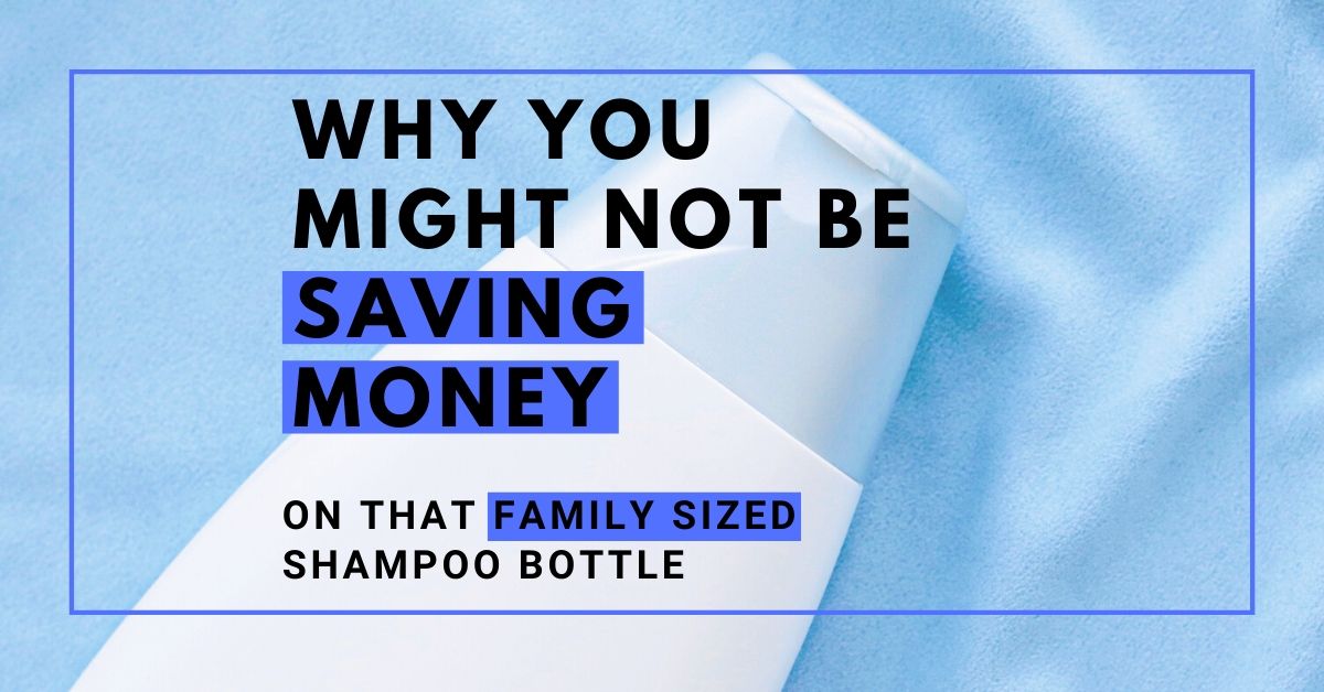 saving money on family size shampoo graphic